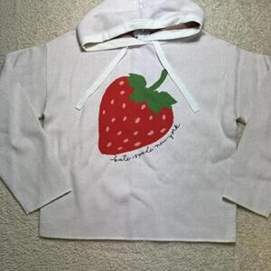 Kate Spade New York Strawberry Hooded Sweater SMALL NWT